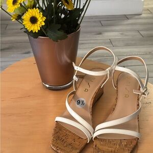 Unisa Cream Cork Wedge Sandals